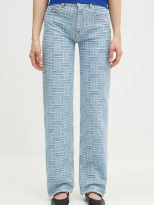 Kenzo jeansy damskie high waist FF52DP2166J4.DB