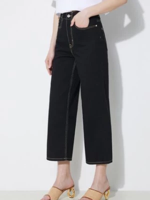 Kenzo jeansy Solid Sumire Cropped damskie high waist FD62DP2236C1.BM