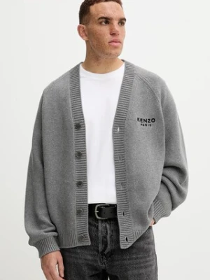 Kenzo kardigan z domieszką wełny męski kolor szary FF65CA7443LA