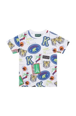 Kenzo Kids t-shirt bawełniany dziecięcy kolor biały wzorzysty
