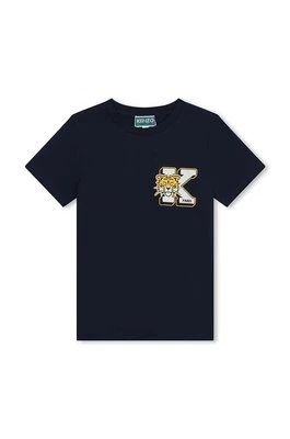 Kenzo Kids t-shirt bawełniany dziecięcy kolor niebieski z nadrukiem