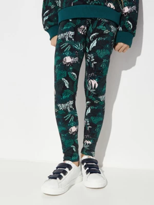 Kenzo Kids Zielone legginsy w roślinny print rozmiar