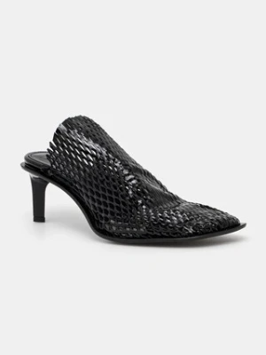 Kenzo klapki Mule damskie kolor czarny na szpilce FF52MU140L64.99