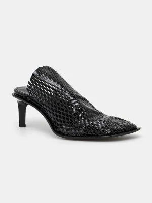 Kenzo klapki Mule damskie kolor czarny na szpilce FF52MU140L64.99