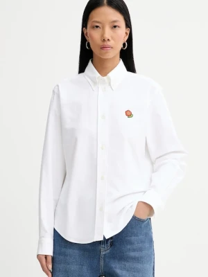 Kenzo koszula bawełniana damska kolor biały regular z kołnierzykiem klasycznym FF52CH2649LO.01