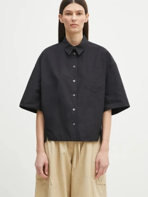 Kenzo koszula bawełniana damska kolor czarny relaxed z kołnierzykiem klasycznym FF52CH2589LB.99