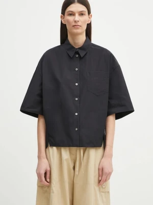 Kenzo koszula bawełniana damska kolor czarny relaxed z kołnierzykiem klasycznym FF52CH2589LB.99