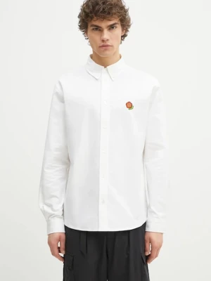 Kenzo koszula bawełniana męska kolor biały regular z kołnierzykiem button-down FF55CH4109LO.01