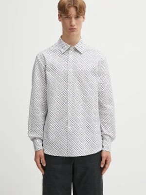 Kenzo koszula bawełniana Weave Regular męska kolor biały relaxed z kołnierzykiem klasycznym FF65CH4029JD