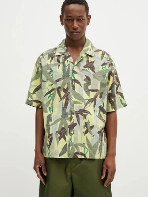 Kenzo koszula z domieszką lnu męska kolor zielony relaxed FF55CH1309P1.45