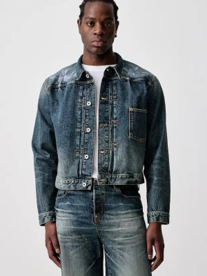 Kenzo krótka kurtka męska jeansowa niebieski