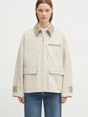 Kenzo kurtka bawełniana Workwear kolor beżowy przejściowa oversize FF62VE2729HA