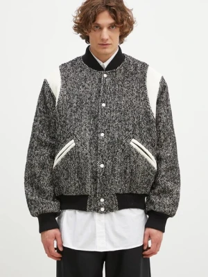 Kenzo kurtka bomber z domieszką wełny Wool Varsity Jacket kolor czarny zimowa oversize FE65BL1489OX.99
