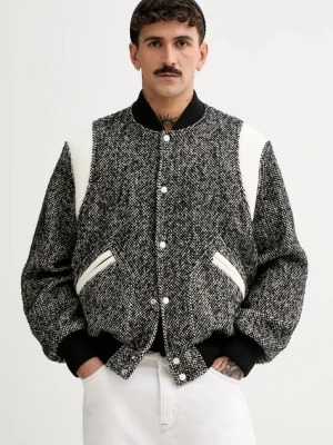 Kenzo kurtka bomber z domieszką wełny Wool Varsity Jacket kolor czarny zimowa oversize FE65BL1489OX.99