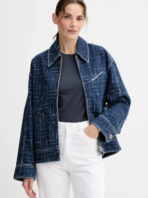 Kenzo kurtka jeansowa kolor niebieski przejściowa FF62DV2566V3