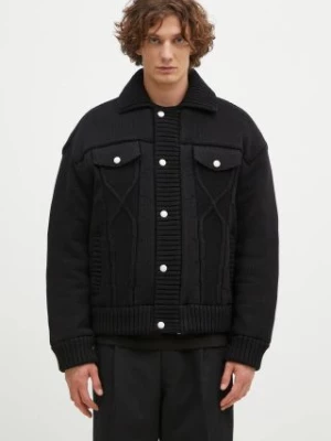 Kenzo kurtka Knitted Down Jacket męska kolor czarny zimowa oversize FE65OU1419NC.99