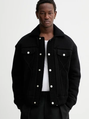 Kenzo kurtka Knitted Down Jacket męska kolor czarny zimowa oversize FE65OU1419NC.99