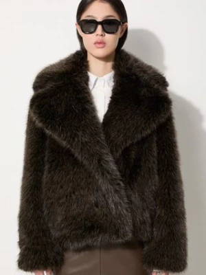 Kenzo kurtka Short Fake Fur Blouson damska kolor czarny zimowa FE62BL1869FP.90