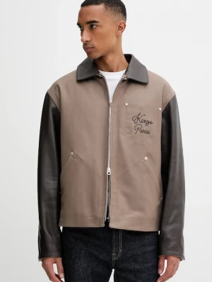 Kenzo kurtka z wełną kolor brązowy przejściowa FF68BL1519OH