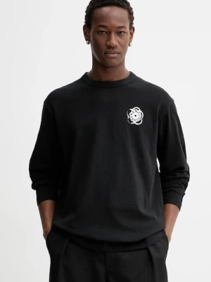 Kenzo longsleeve bawełniany kolor czarny z nadrukiem FG55TL3024SK