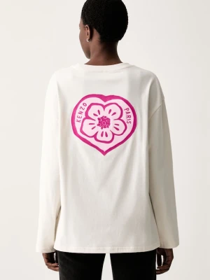 Kenzo longsleeve damski bawełniany Boke Heart beżowy