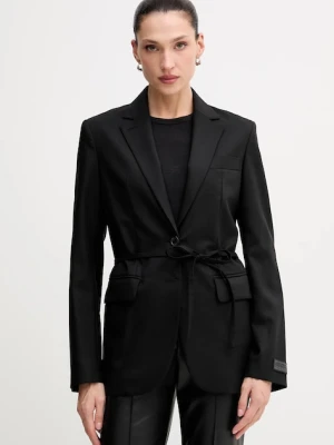 Kenzo marynarka wełniana kolor czarny jednorzędowa FF52VE2619RA.99