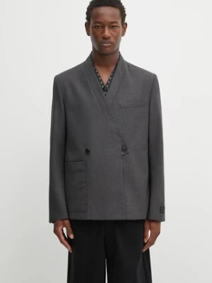 Kenzo marynarka wełniana Weave Adjusted Kimono Tailored męska kolor szary FF65VE1459ID