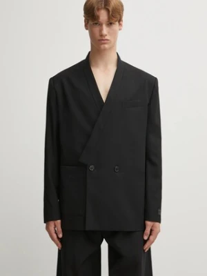 Kenzo marynarka wełniana Weave Kimono Tailored męska kolor czarny FF65VE1309ID