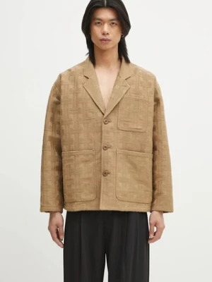 Kenzo marynarka z domieszką lnu męska kolor beżowy FF55VE2329JH.10