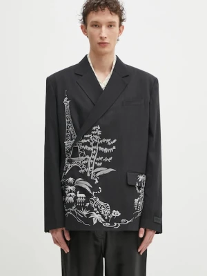 Kenzo marynarka z domieszką wełny męska kolor czarny FF55VE1429RI.99