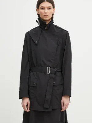 Kenzo płaszcz damski kolor czarny przejściowy niezapinany FF52MA2269OK.99