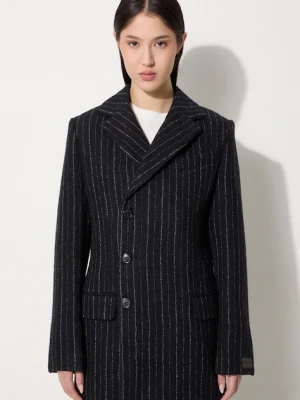 Kenzo płaszcz wełniany Tennis Stripes Pea Coat