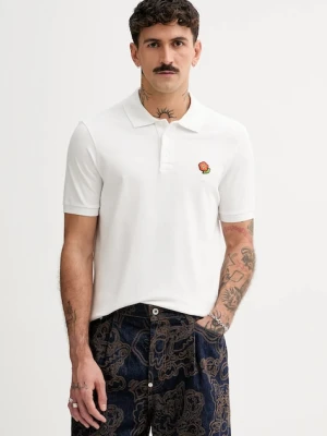 Kenzo polo bawełniane Pop męski kolor biały gładki FF55PO5424PU.02