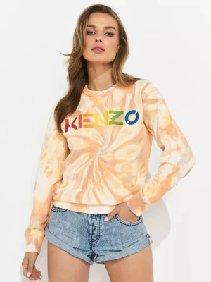 Kenzo Pomarańczowa bluza we wzór tie-dye