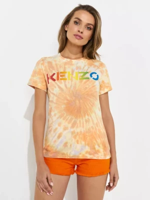 Kenzo Pomarańczowy t-shirt z efektem tie-dye