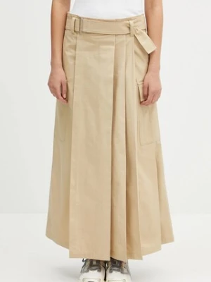 Kenzo spódnica bawełniana kolor beżowy maxi prosta FF52JU3039DL.11