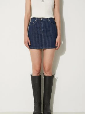 Kenzo spódnica jeansowa Mini Skirt Stripped Jacquard kolor niebieski mini ołówkowa FE62DJ2806F2.DD