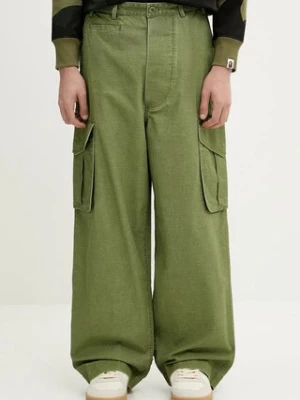Kenzo spodnie bawełniane męskie kolor zielony FF55PA2459GD.48