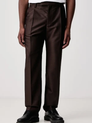 Kenzo spodnie chinos męskie z wełną brązowy