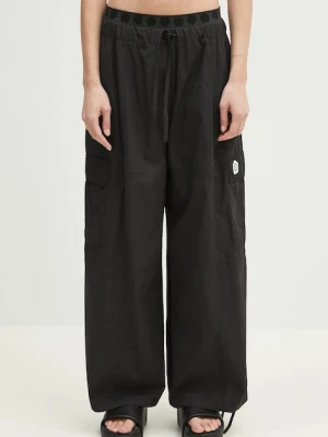 Kenzo spodnie damskie kolor czarny proste high waist FF52PA1049FI.99