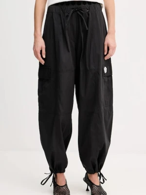 Kenzo spodnie damskie kolor czarny proste high waist FF52PA1049FI.99