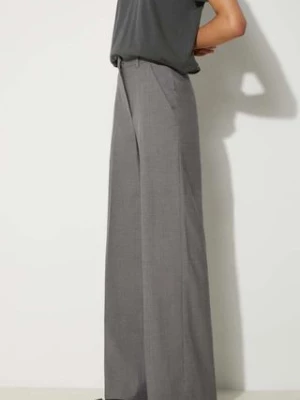 Kenzo spodnie wełniane Cool Wool Wide Pants kolor szary szerokie high waist FE62PA0949RB.97