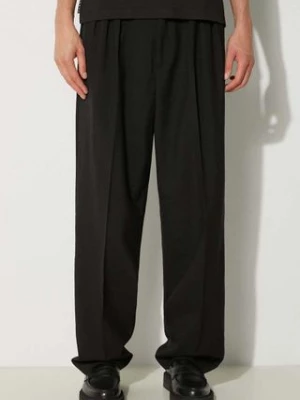 Kenzo spodnie wełniane Pleated Tailored Pant kolor czarny w fasonie chinos FE65PA2149GE.99