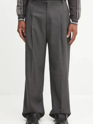 Kenzo spodnie wełniane Weave Straight Tailored męskie kolor szary proste FF65PA3689ID