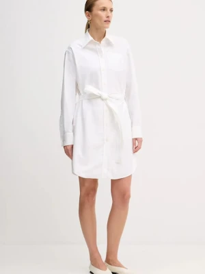 Kenzo sukienka bawełniana kolor biały mini prosta FF52RO4059LO.01