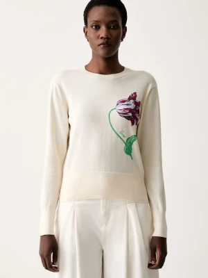 Kenzo sweter damski z bawełną beżowy