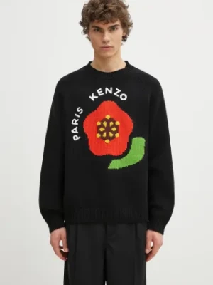 Kenzo sweter wełniany Pop męski kolor czarny ciepły FF55PU7223LA.99J