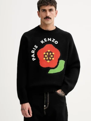Kenzo sweter wełniany Pop męski kolor czarny ciepły FF55PU7223LA.99J