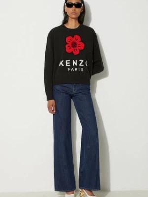 Kenzo sweter wełniany Rws Boke Placed Jumper damski kolor czarny  FE62PU4903LD.99J