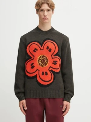Kenzo sweter wełniany Rws Futura Jumper męski kolor zielony FF65PU7413CK